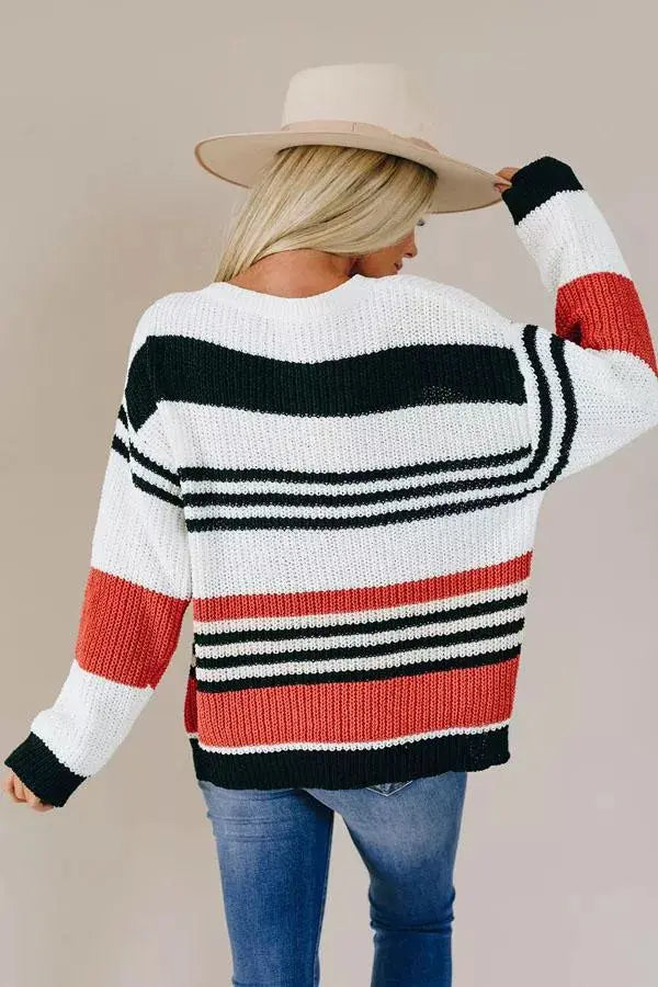 Henry Striped Knit Sweater Stay Warm in Style