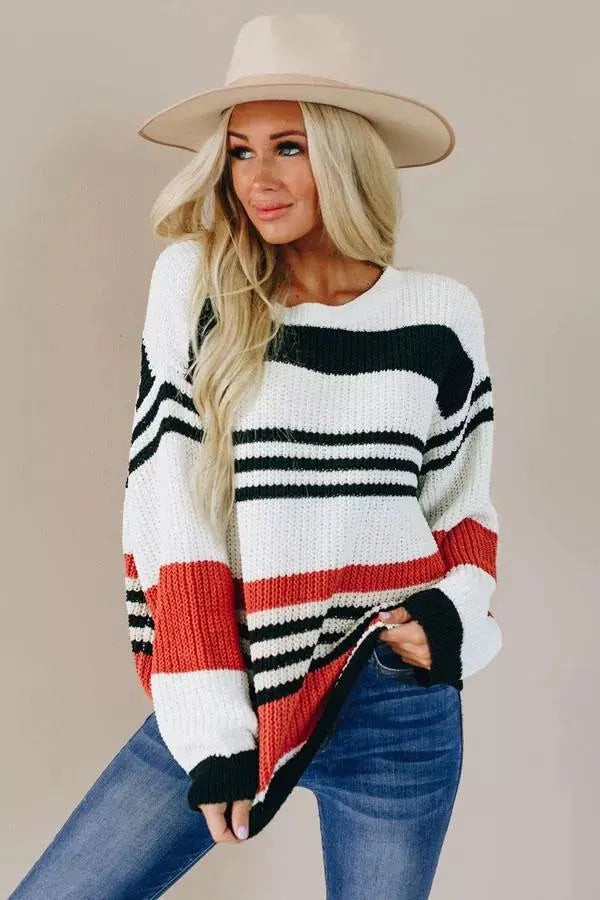Henry Striped Knit Sweater Stay Warm in Style