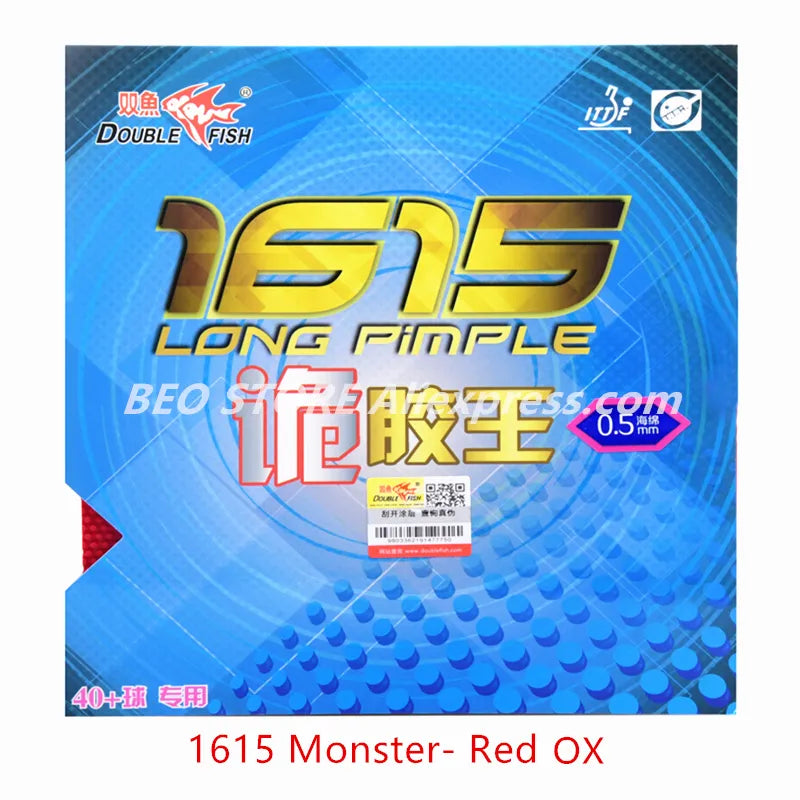Double Fish 1615 Long Pimples Out Professional Long pimples Table tennis rubber Double Fish Ping Pong Sponge Mster Red OX
