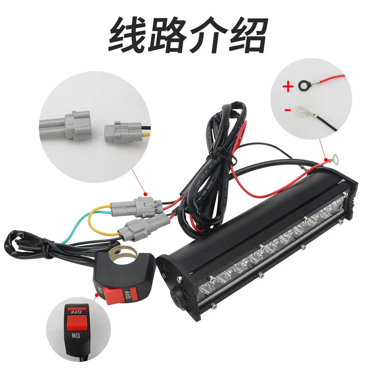 High-Brightness Led Work Spotlight, 20-Lamp Work Light, Double-Row Strip Light, Off-Road Vehicle Car Modified License Plate Light GreatEagleInc