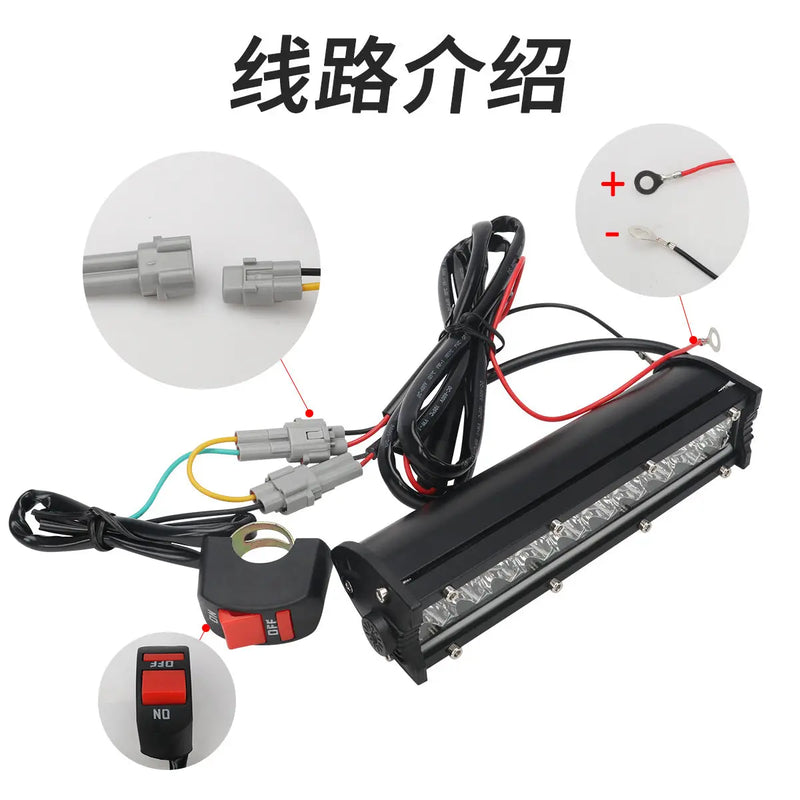 High-Brightness Led Work Spotlight, 20-Lamp Work Light, Double-Row Strip Light, Off-Road Vehicle Car Modified License Plate Light GreatEagleInc