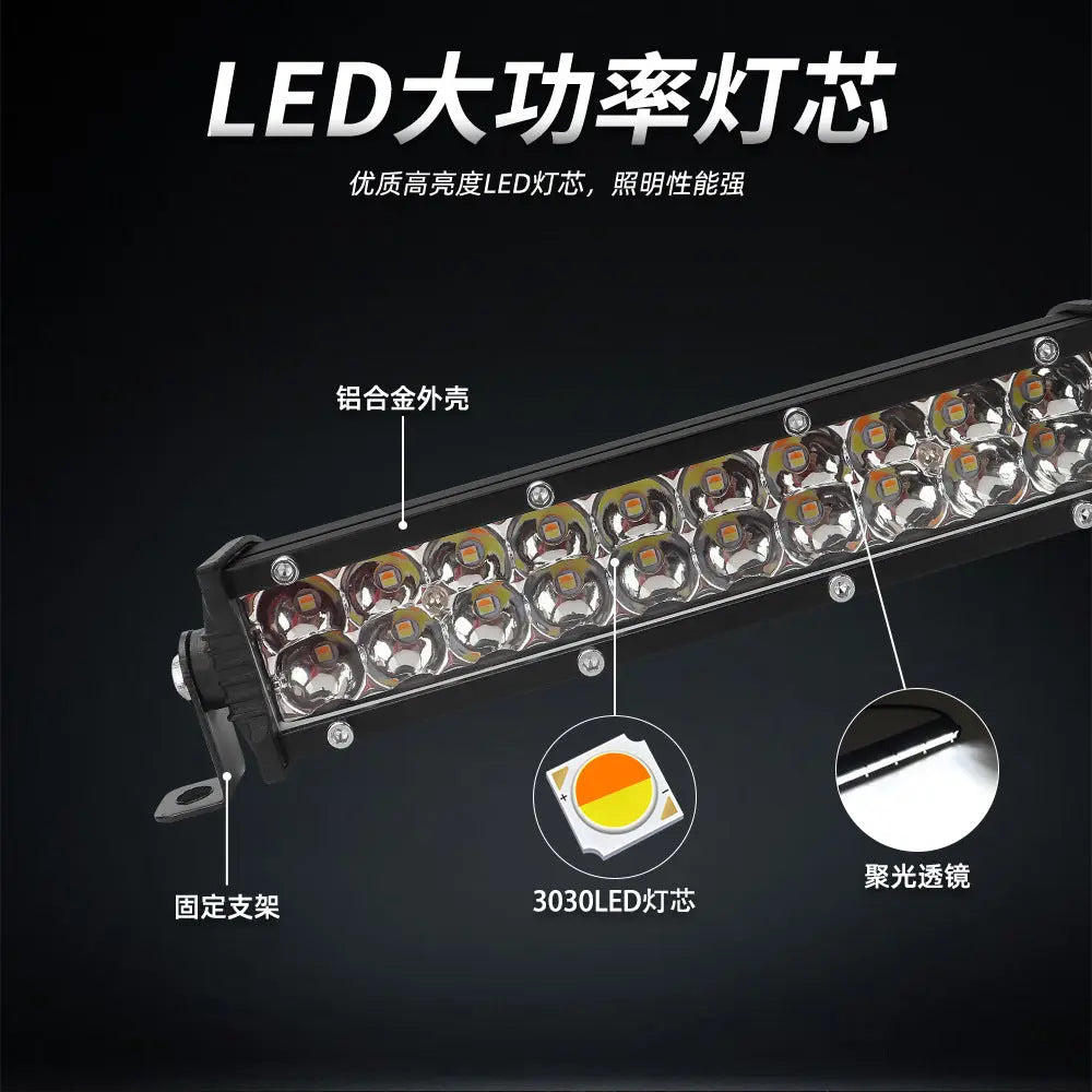 High-Brightness Led Work Spotlight, 20-Lamp Work Light, Double-Row Strip Light, Off-Road Vehicle Car Modified License Plate Light GreatEagleInc