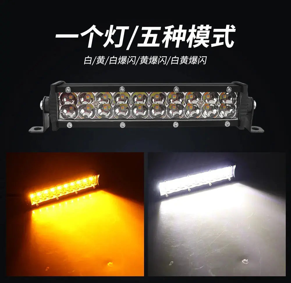 High-Brightness Led Work Spotlight, 20-Lamp Work Light, Double-Row Strip Light, Off-Road Vehicle Car Modified License Plate Light GreatEagleInc