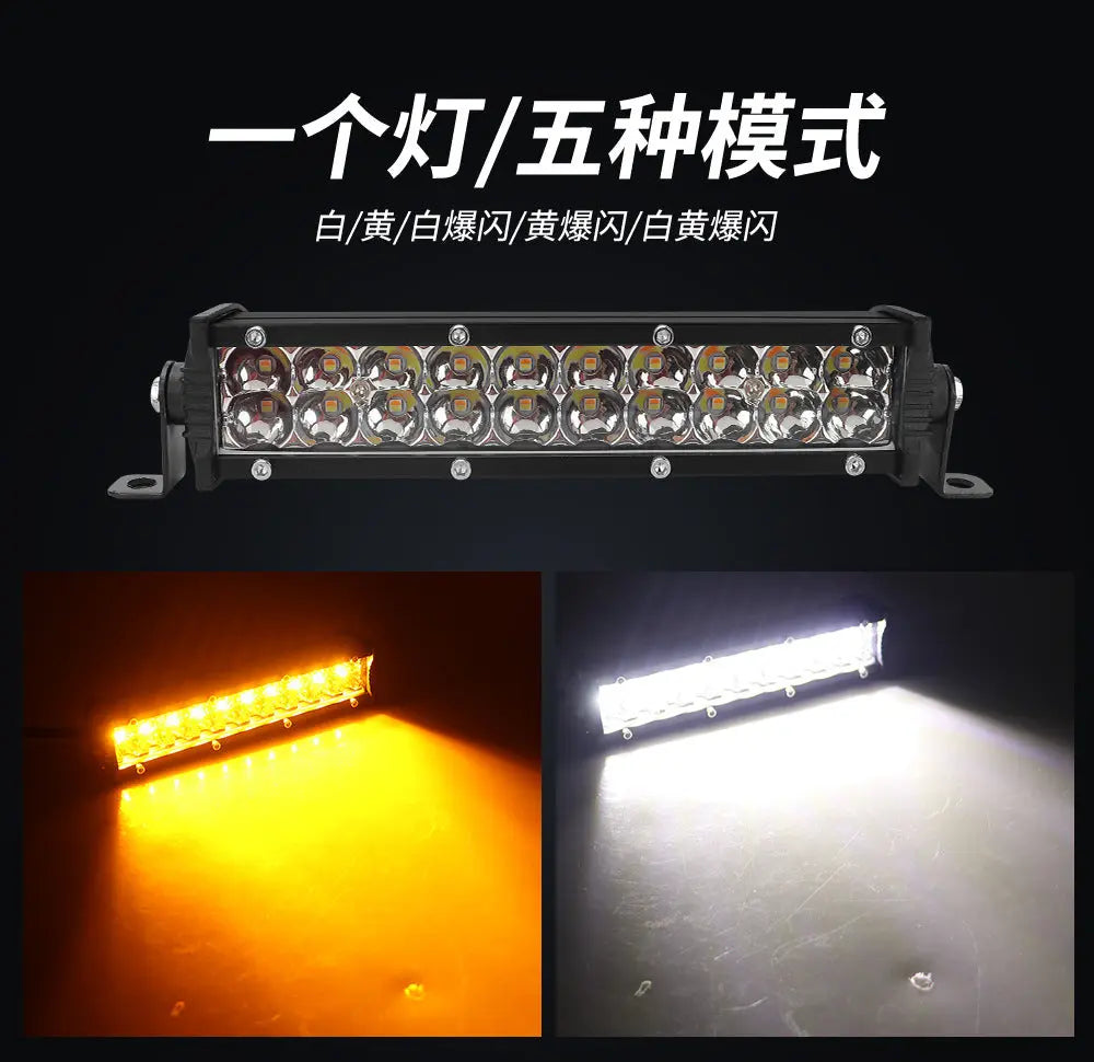 High-Brightness Led Work Spotlight, 20-Lamp Work Light, Double-Row Strip Light, Off-Road Vehicle Car Modified License Plate Light GreatEagleInc