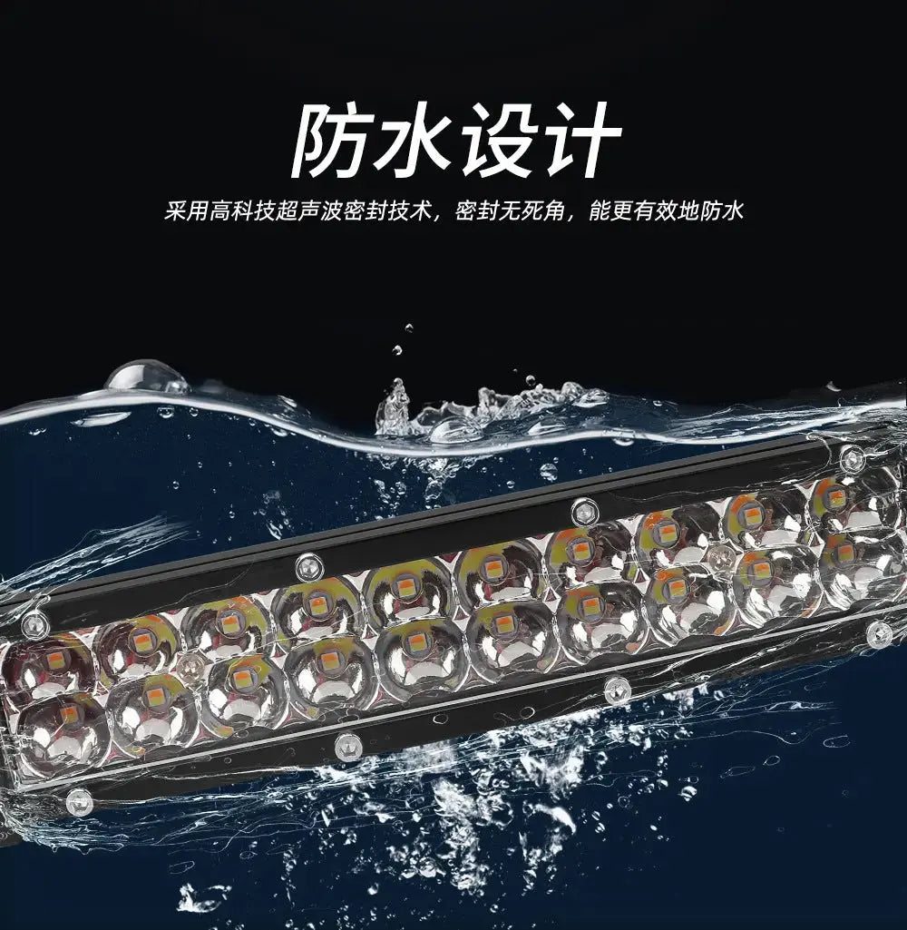 High-Brightness Led Work Spotlight, 20-Lamp Work Light, Double-Row Strip Light, Off-Road Vehicle Car Modified License Plate Light GreatEagleInc