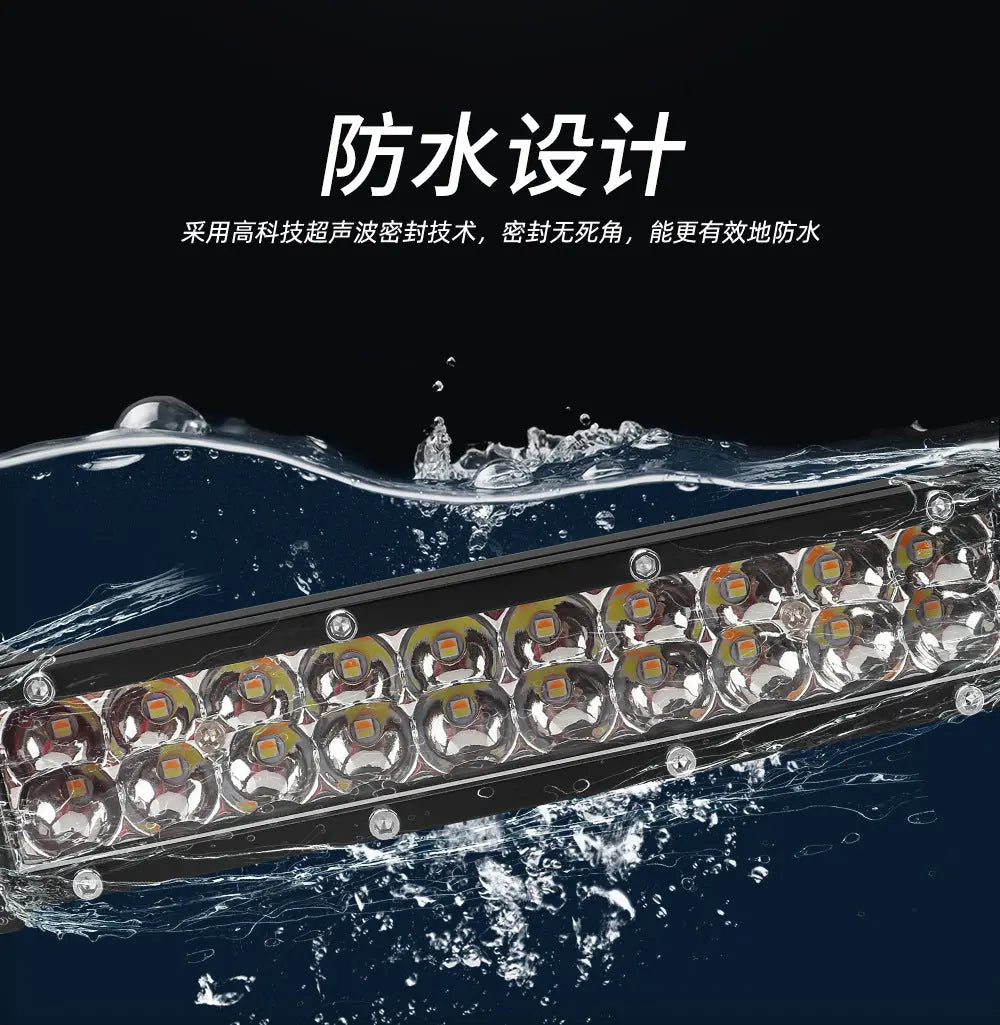 High-Brightness Led Work Spotlight, 20-Lamp Work Light, Double-Row Strip Light, Off-Road Vehicle Car Modified License Plate Light GreatEagleInc
