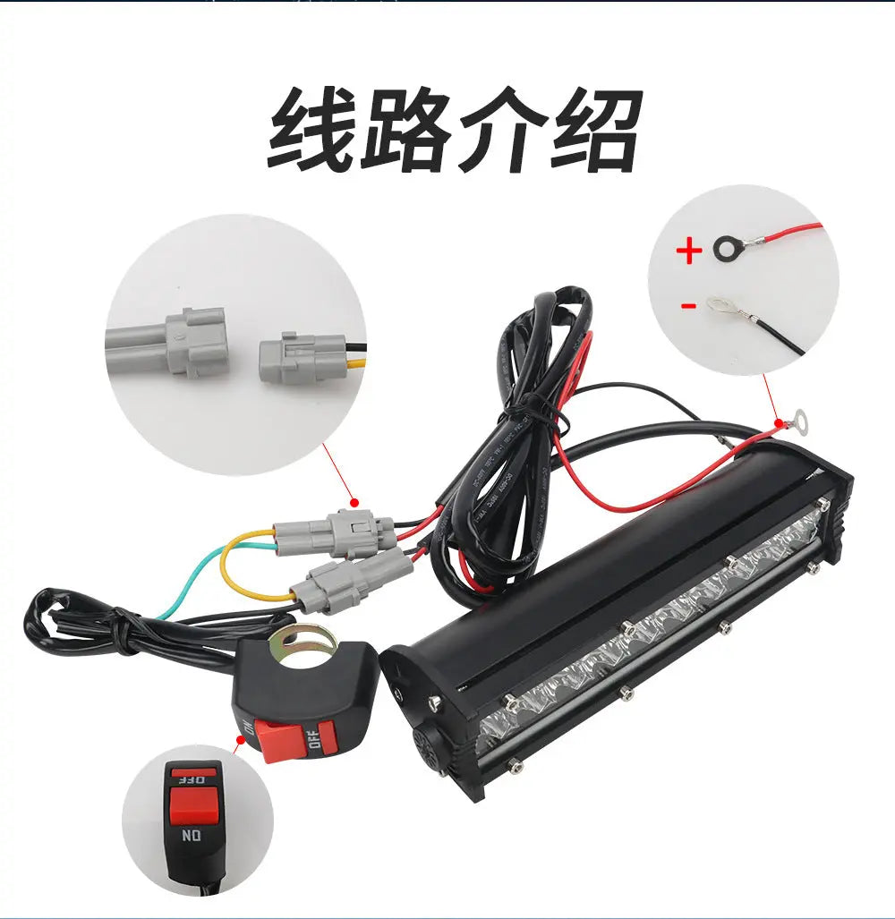 High-Brightness Led Work Spotlight, 20-Lamp Work Light, Double-Row Strip Light, Off-Road Vehicle Car Modified License Plate Light GreatEagleInc