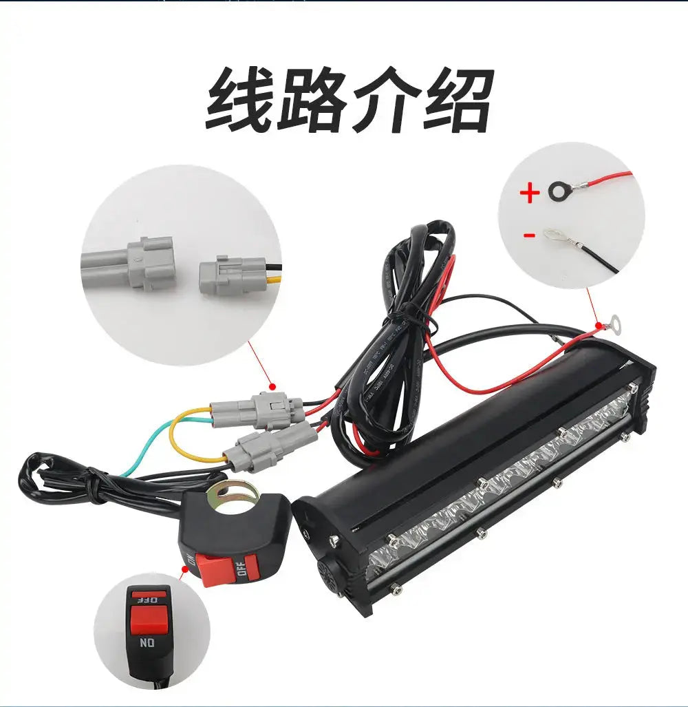 High-Brightness Led Work Spotlight, 20-Lamp Work Light, Double-Row Strip Light, Off-Road Vehicle Car Modified License Plate Light GreatEagleInc