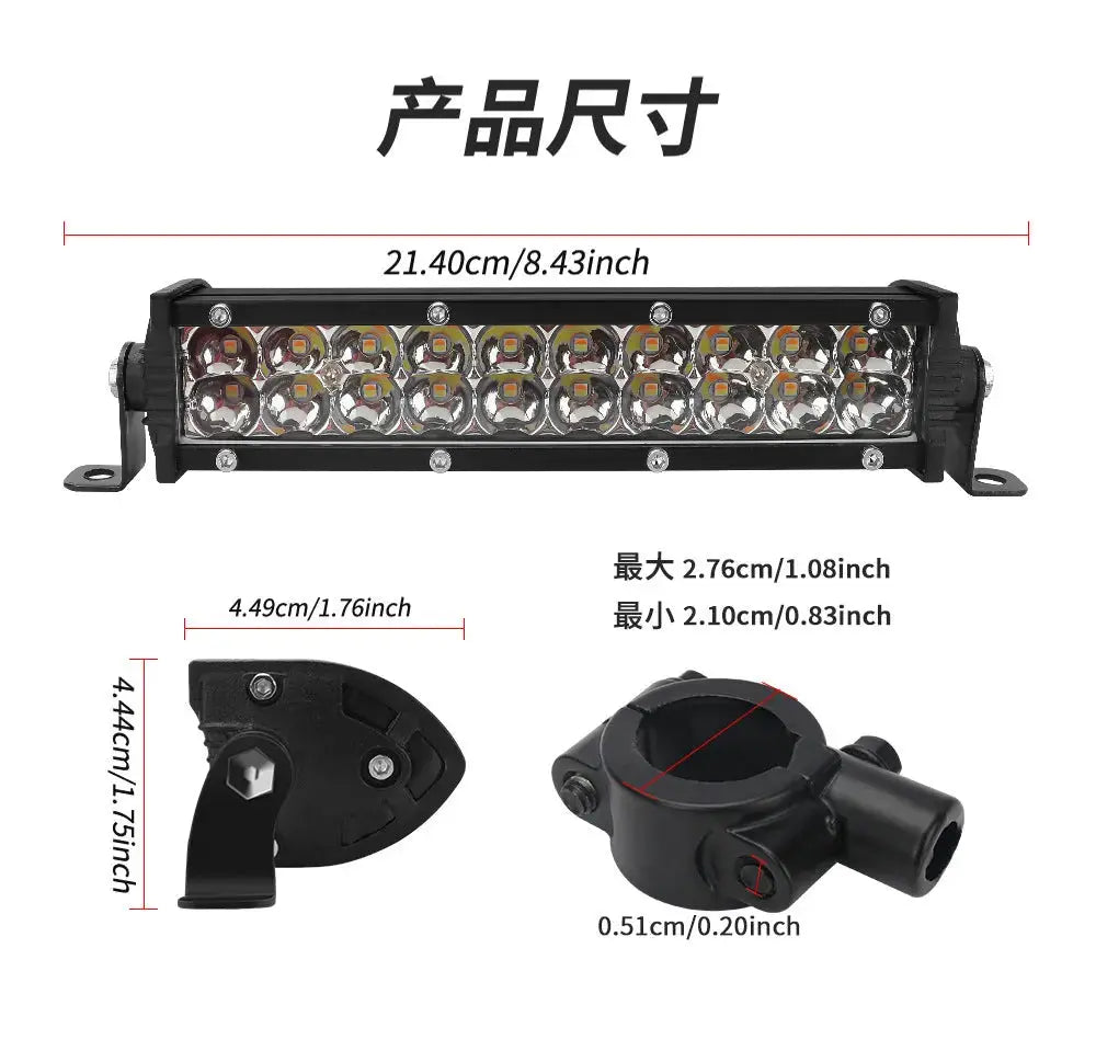 High-Brightness Led Work Spotlight, 20-Lamp Work Light, Double-Row Strip Light, Off-Road Vehicle Car Modified License Plate Light GreatEagleInc