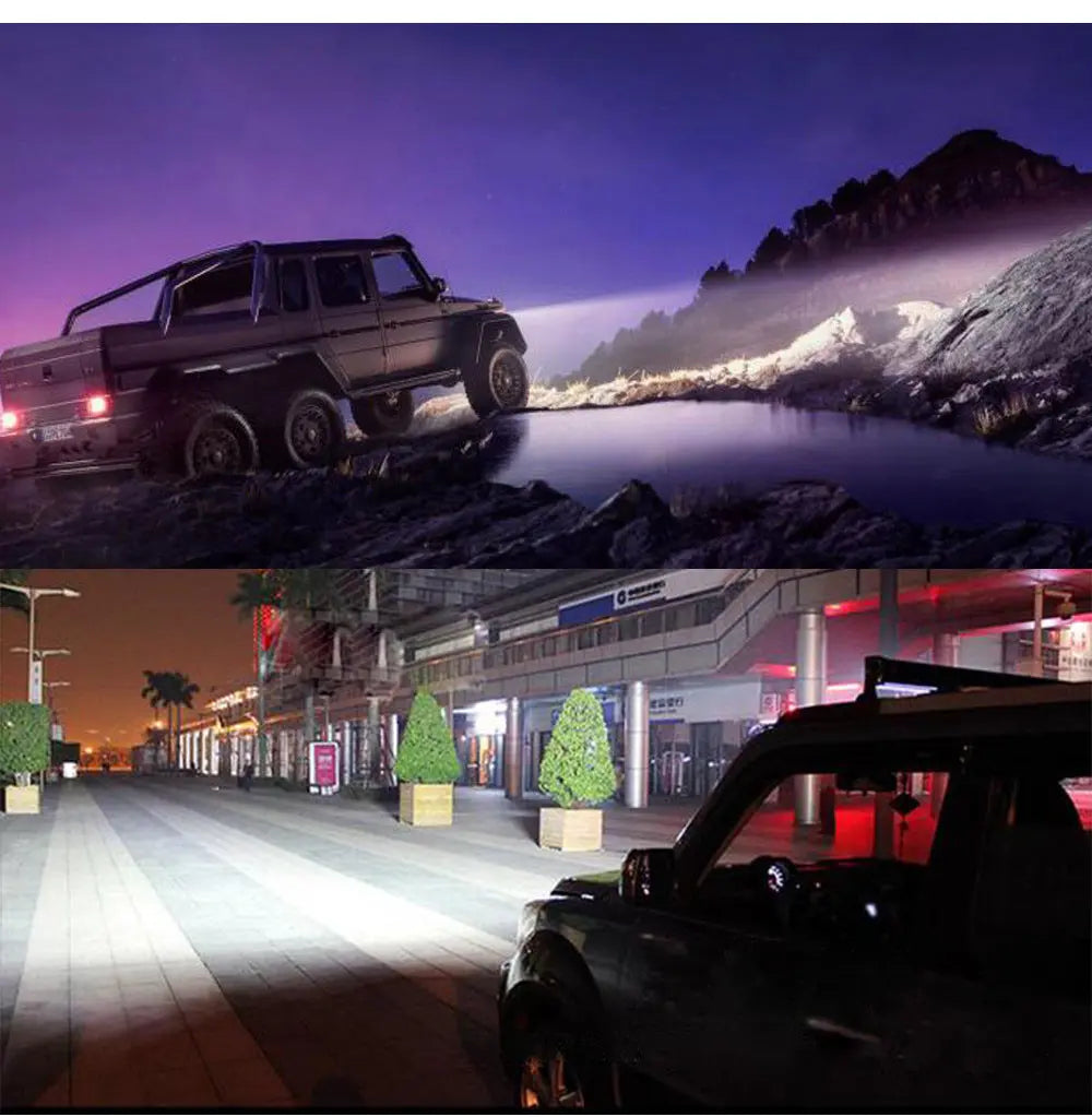 High-Brightness Led Work Spotlight, 20-Lamp Work Light, Double-Row Strip Light, Off-Road Vehicle Car Modified License Plate Light GreatEagleInc