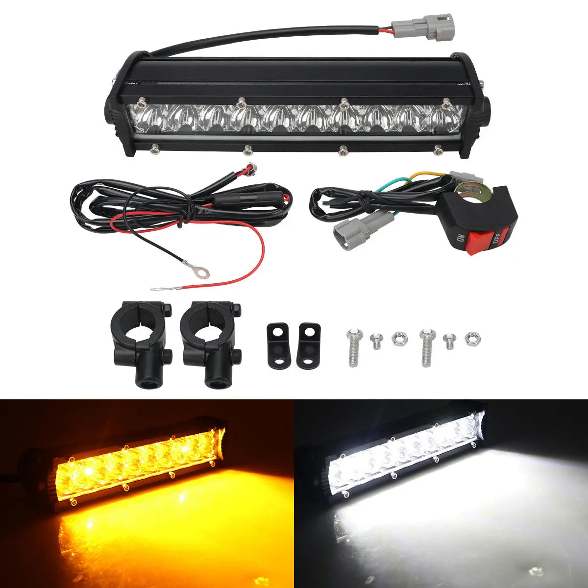 High-Brightness Led Work Spotlight, 20-Lamp Work Light, Double-Row Strip Light, Off-Road Vehicle Car Modified License Plate Light GreatEagleInc