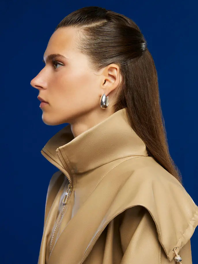 High Collar Leather Mini Dress Monique Store