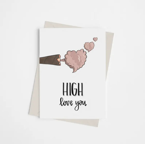 High Love You - Greeting Card Black Cat Bazaar