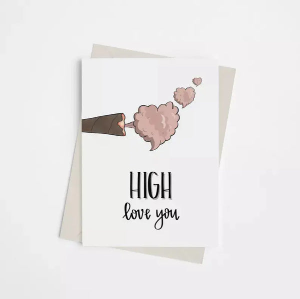 High Love You - Greeting Card Black Cat Bazaar