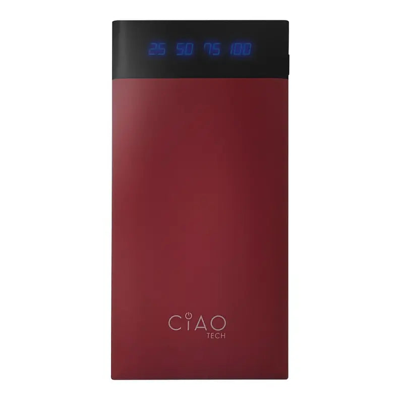 High Performance Stylish 15,000 mAh Rubberized Powerbank- Wine Red CIAO Tech