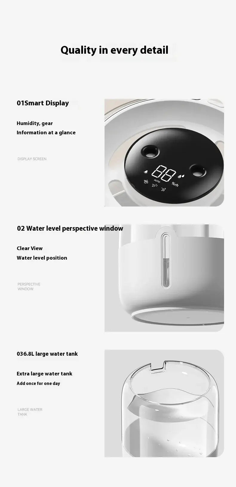 High Quality Factory Wholesale Smart Home Products 3.8L Double Water Mist Spray Smart Air Humidifier With Wholesale Price GreatEagleInc