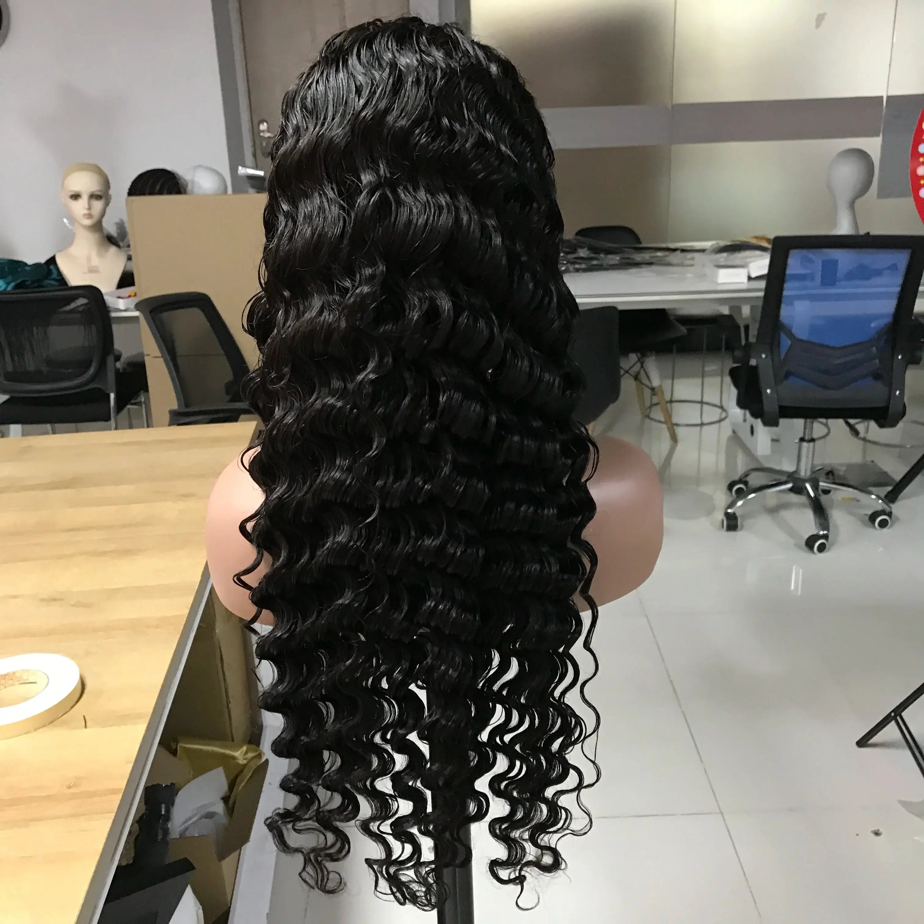 High Quality HD Pre Plucked 13X4 Curly Wig Glueless Lace Frontal  Hair wholesale Vietnamese Hair GreatEagleInc