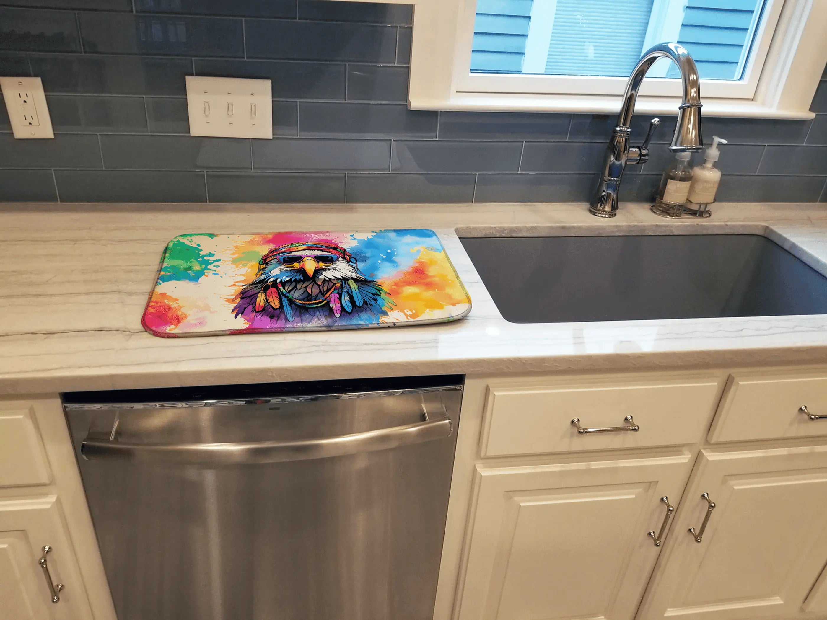 Hippie Animal Eagle Dish Drying Mat Caroline's Treasures