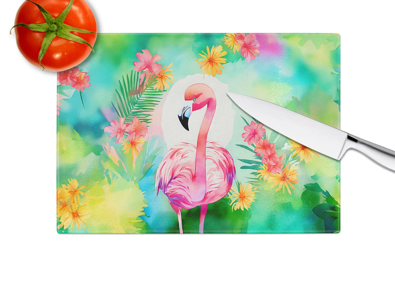 Hippie Animal Flamingo Glass Cutting Board Caroline's Treasures