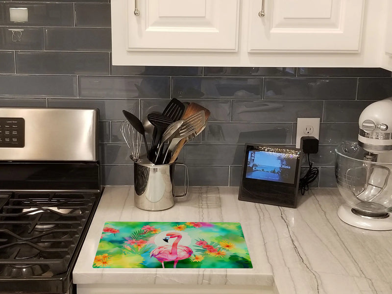 Hippie Animal Flamingo Glass Cutting Board Caroline's Treasures