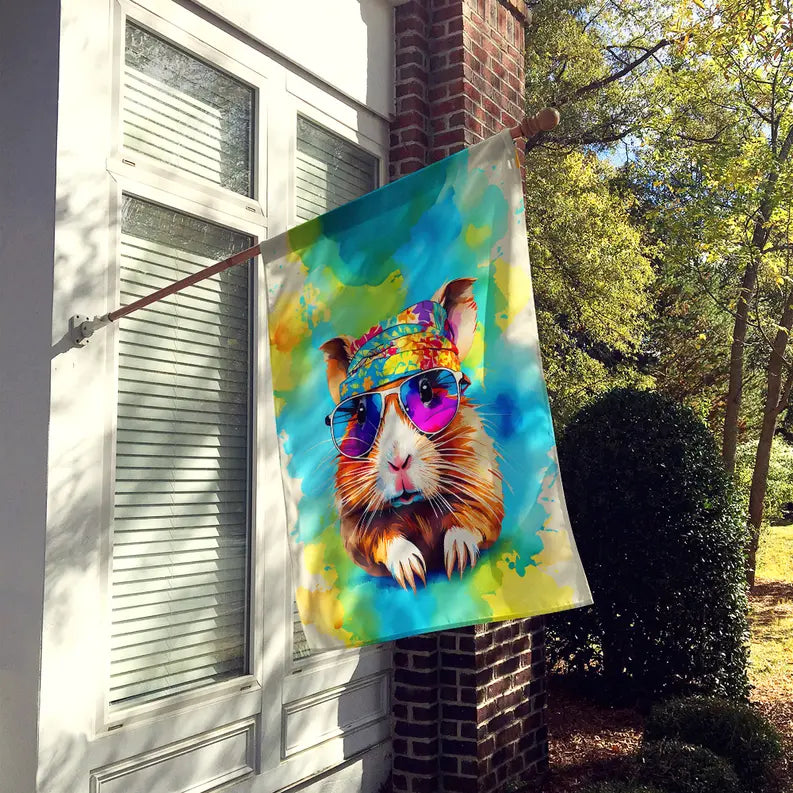 Hippie Animal Guinea Pig House Flag Caroline's Treasures