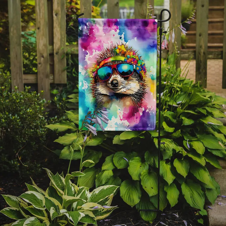 Hippie Animal Hedgehog Garden Flag Caroline's Treasures