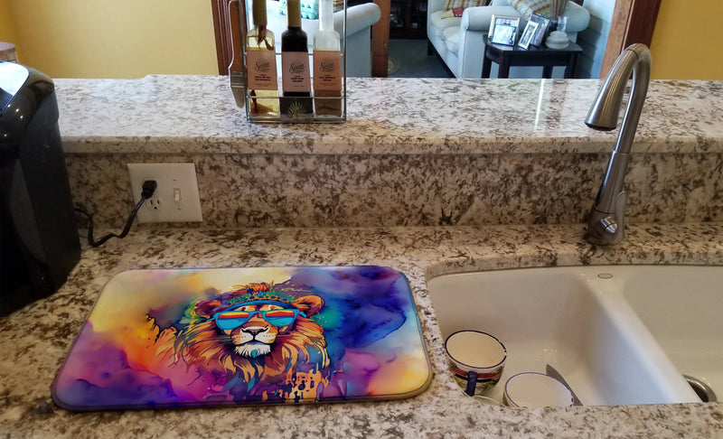 Hippie Animal Lion Dish Drying Mat Caroline's Treasures