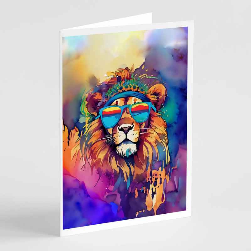 Hippie Animal Lion Greeting Cards Pack of 8 Caroline's Treasures