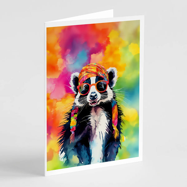 Hippie Animal Skunk Greeting Cards Pack of 8 Caroline's Treasures
