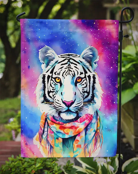 Hippie Animal White Tiger Garden Flag Caroline's Treasures