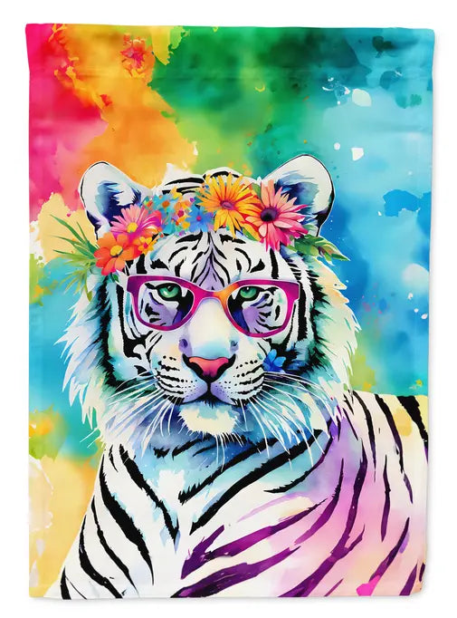 Hippie Animal White Tiger Garden Flag Caroline's Treasures