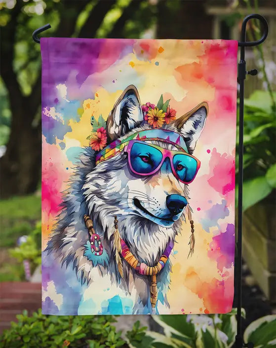 Hippie Animal Wolf Garden Flag Caroline's Treasures