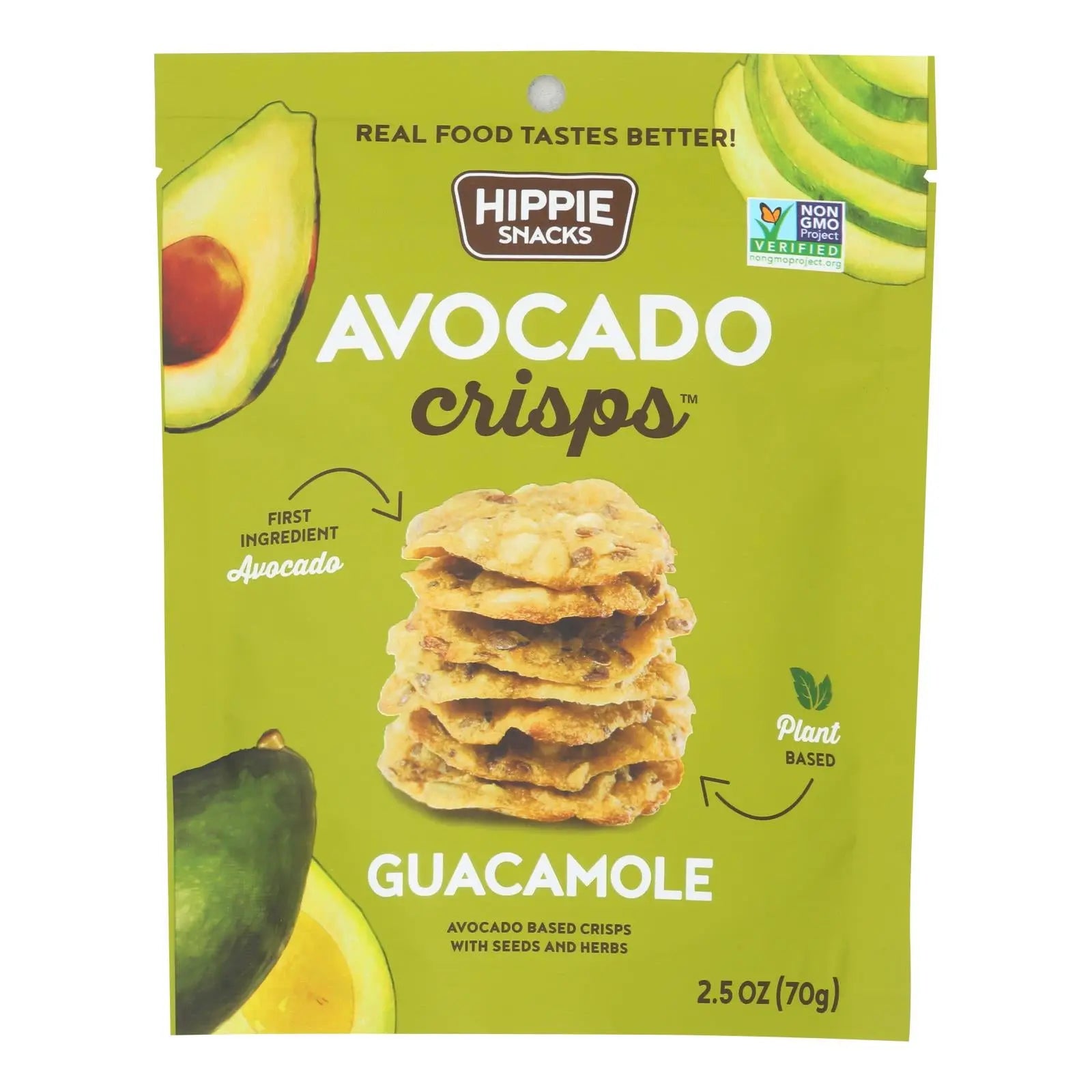 Hippie Snacks - Avocado Crsps Guacamole - Case Of 8-2.5 Oz Hippie Snacks
