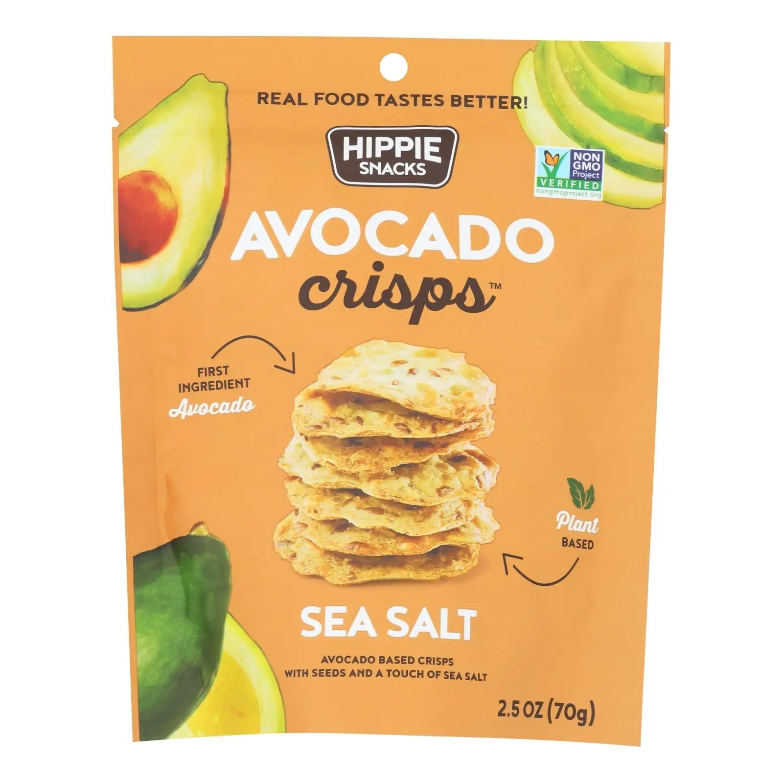 Hippie Snacks - Avocado Crsps Sea Salt - Case Of 8-2.5 Oz Hippie Snacks