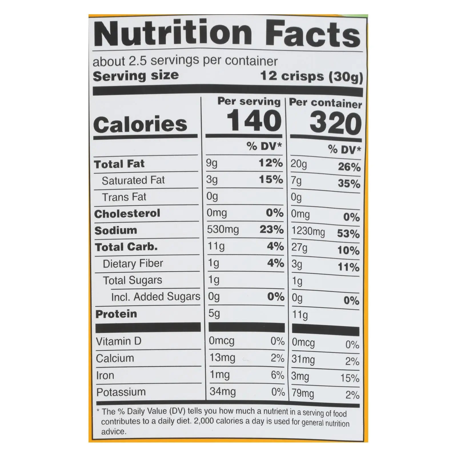 Hippie Snacks - Cauliflower Crsps Original - Case Of 8-2.5 Oz Hippie Snacks