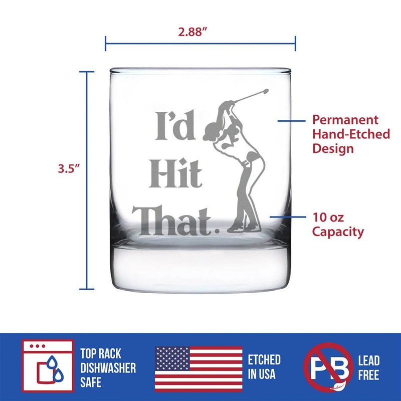 Hit That Golf Whiskey Rocks Glass - Hiking Gifts and Decor Bevvee