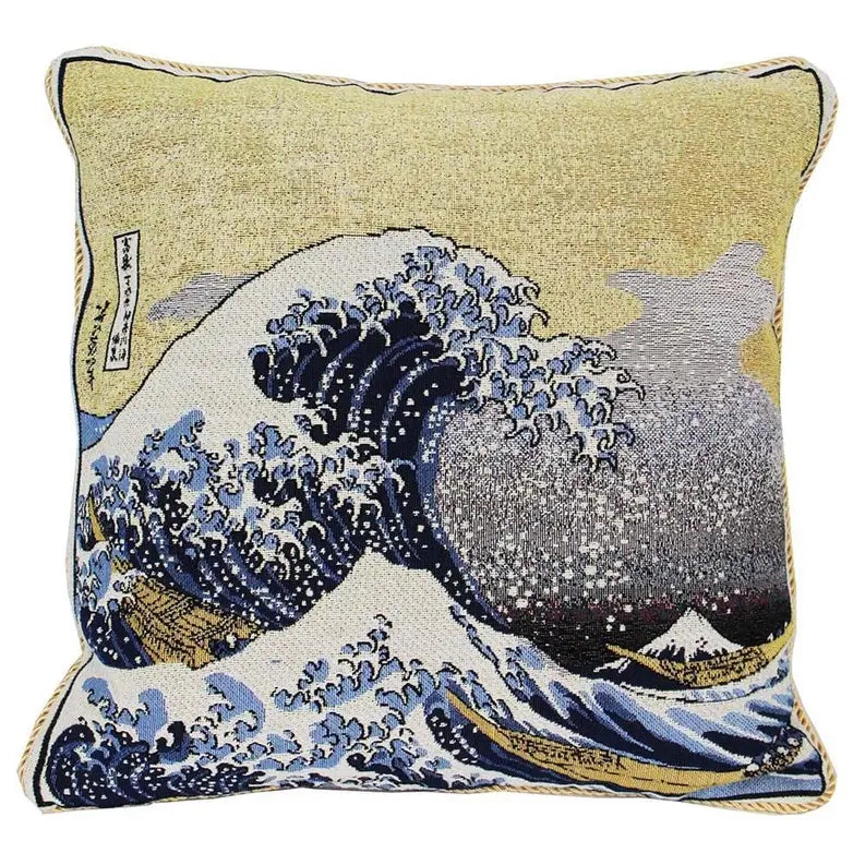 Hokusai Great Wave Pillowcase/Cushion Cover Decorative Design Fashion Home Pillow Signare USA
