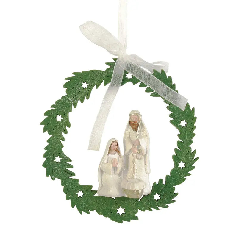 Holy Family In Wreath Ornament Dicksons Inc
