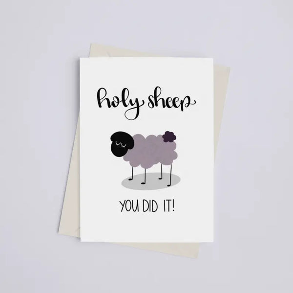 Holy Sheep, You Did It! - Greeting Card Black Cat Bazaar