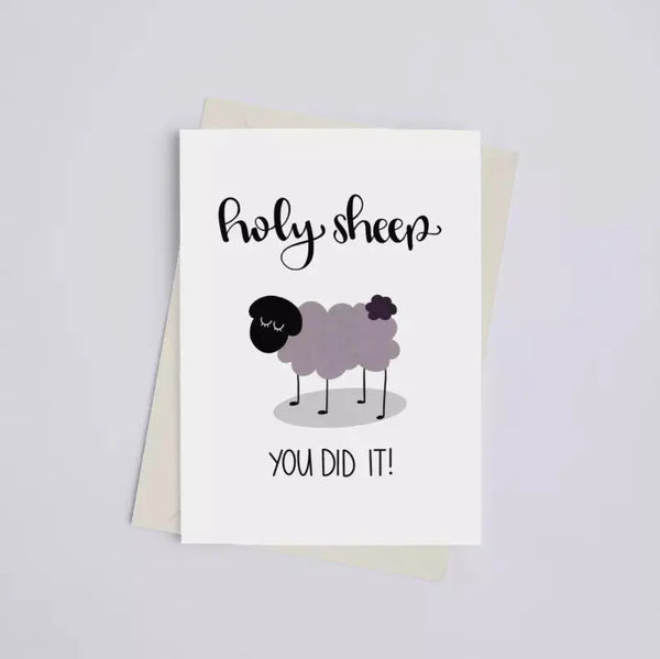 Holy Sheep, You Did It! - Greeting Card Black Cat Bazaar