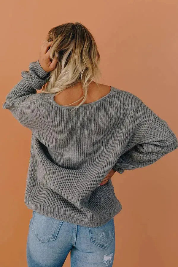 Home Again Knitted Tie Sweater Stay Warm in Style