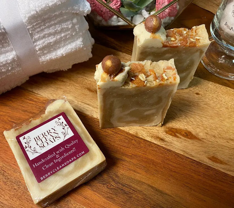 Honey Comb Oatmeal Soap with Turmeric Berry Clean Soaps