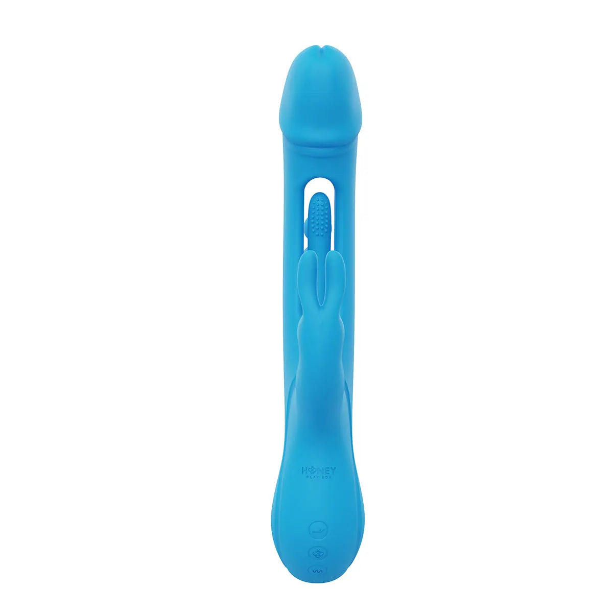 Honey Play Box Trilux Kinky Finger Rabbit Vibrator with Anal Beads Blue Honey Play Box