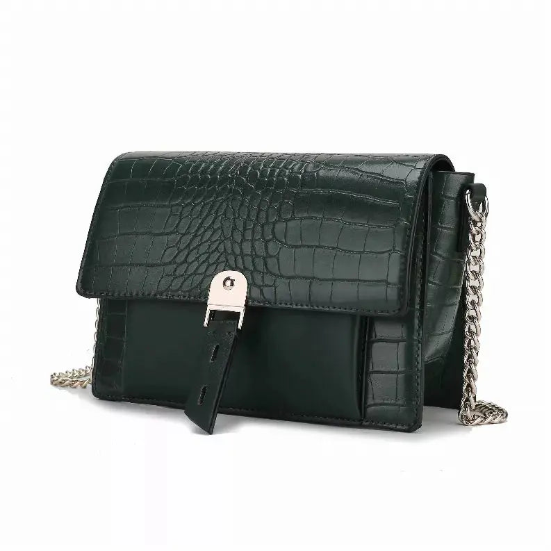 Hope Crocodile Embossed Vegan Leather Women's Shoulder Bag MKF Collection by Mia K.