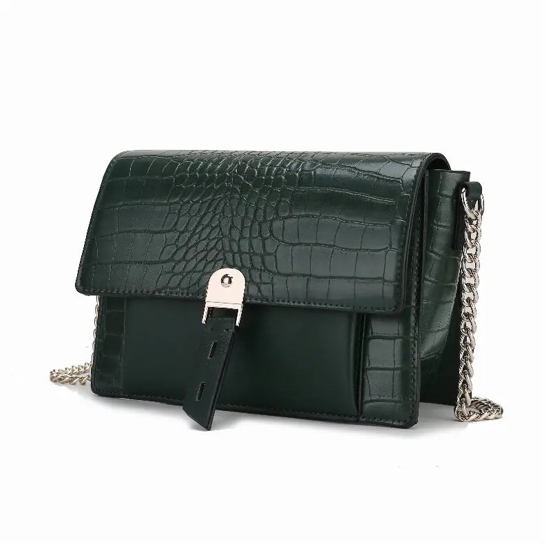 Hope Crocodile Embossed Vegan Leather Women's Shoulder Bag MKF Collection by Mia K.