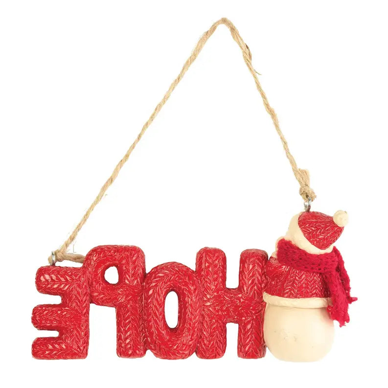 Hope Snowman Ornament Resin Dicksons Inc