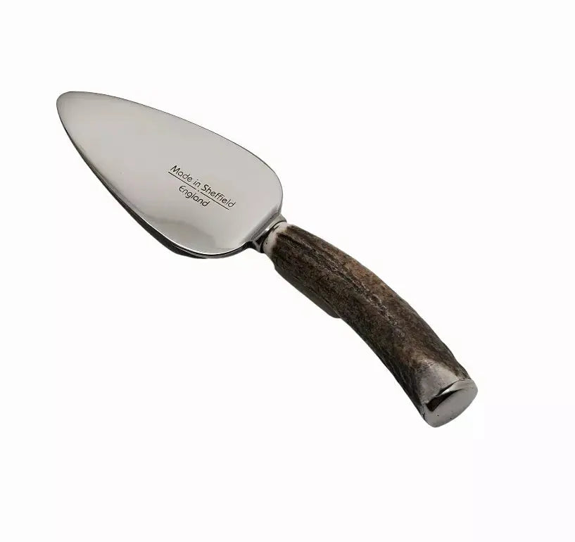 Horn Handle  Naturally Shed Mini Pie Server Stainless Blade Corbell Silver