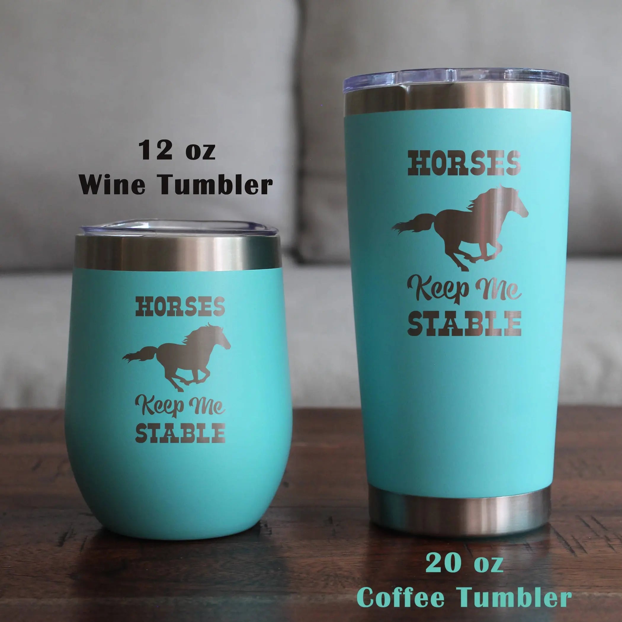 Horses Keep Me Stable Beer Can Pint Glass - Equestrian Gifts Bevvee