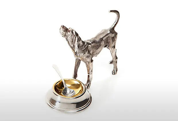 Hound Dog standing Silver Plate Corbell Silver