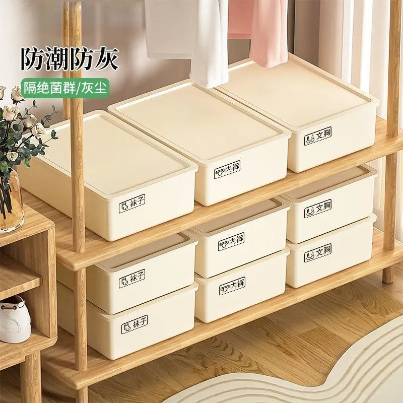Household Intimates and Socks Storage Box Plastic Cosmetics Organizer Storage Intimates Bra Intimates Compartment Storage Box GreatEagleInc